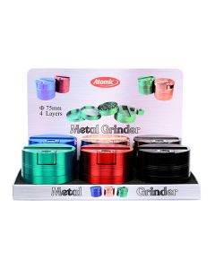 Metall Grinder mit Pfeife und Halterung f&uuml;r Feuerzeug 5-teilig &Oslash;75mm x 62mm
