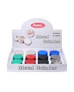 Metall Grinder 3-teilig &oslash;40mm 6-farbig sortiert