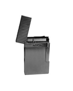 Zigarrenfeuerzeug Paris Brass Lighter Nr. 6 Satin Silver Lines