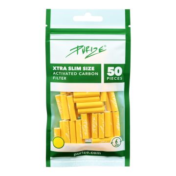 PURIZE Aktivkohlefilter - Xtra Slim Size - Gelb - 6mm