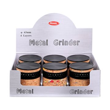 Metall Grinder Kork/Schwarz 4-teilig, ø63 mm 