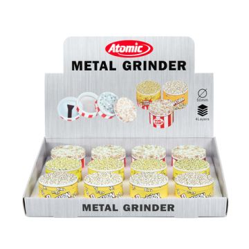 Metall Grinder 3D Popcorn 4-teilig ø50 mm verschiedene Designs  
