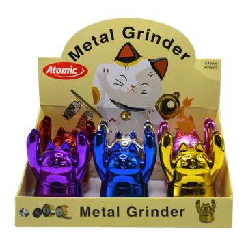 Metall Grinder Happy Cat 4-teilig ø40mm farblich sortiert