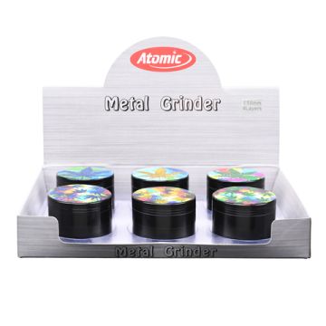 Metall Grinder Glitter Leaves 4-teilig ø50mm verschiedene Designs