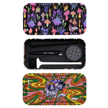 Rolling Cone Set Mushroom and Rainbow 5-teilig mit Bürste, Smellproof Bag 