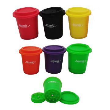 Plastik Grinder in Form eines Kaffee Becher ø30mm 3-teilig 6-farbig sortiert 