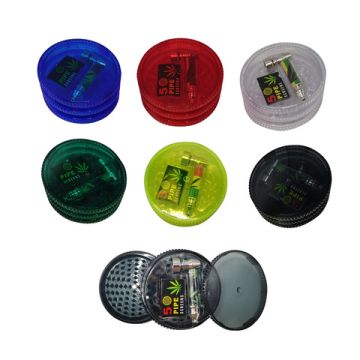 Plastic Grinder XXL ø100mm  incl.  Pfeife & Sieb farblich sortiert