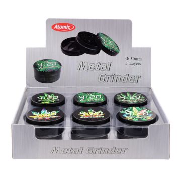 Metall Grinder 4:20 4-teilig ø50mm 6 Designs sortiert