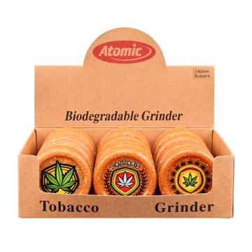Biologisch abbaubarer Grinder Leaf  3-teilig  ø60mm in Holz Design