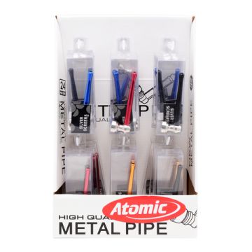 Alu Pfeife  6-farbig sortiert  EVP in einer PVC Box inkl. Ersatzsiebe