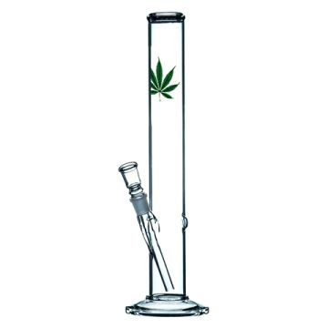 Glas Bong Leaf Design 46 cm ø 5cm  2-3mm Glasdicke 18,8mm Chillum Schliff
