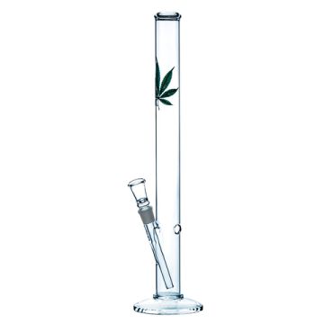 Glas Bong Leaf Design 46 cm ø 4cm 2-3mm Glasdicke 18,8mm Chillum Schliff