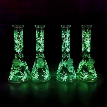 Glas Bong Glow in the Dark 26 cm  5mm Glasdicke