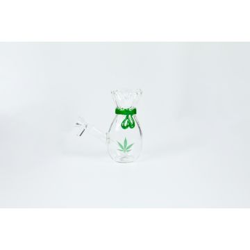 Glas Bong Leaf 13 cm  2mm Glasdicke 