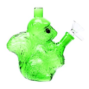 Glas Bong Eichhörnchen grün 13 cm /  ø  mm