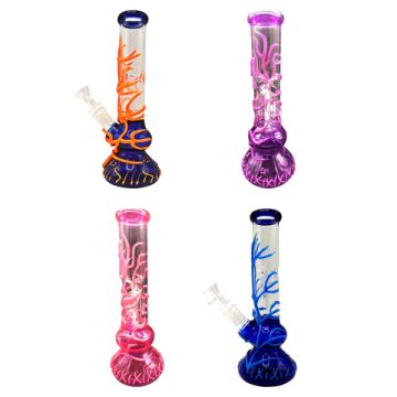 Glas Bong 24cm Glow in the Dark Spider 24mm ø 40mm  7mm Dick 