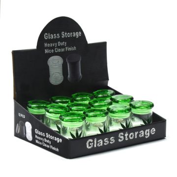 Glas Aufbewahrungsbehälter Leaf Design 3OZ 