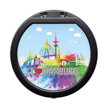 Rauchfrei Aschenbecher Hamburg II schwarz matt mit Doming im Deckel EVP