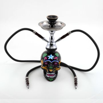 Wasserpfeife 45 cm 2 Schläuche La Catrina Schwarz