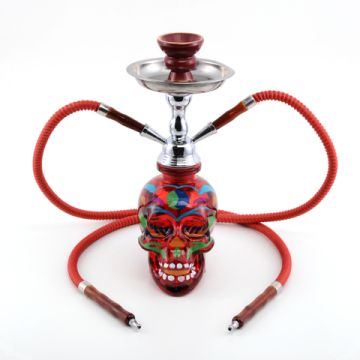 Wasserpfeife 45 cm 2 Schläuche La Catrina Rot