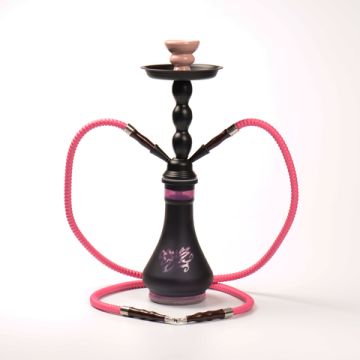 Wasserpfeife 45 cm 2 Schläuche Schwarz Pink