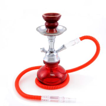 Wasserpfeife 25 cm 1 Schlauch Transparent Rot