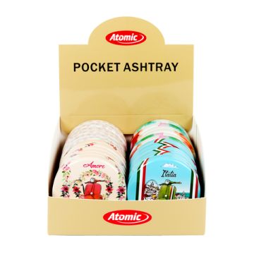 Tin Taschenaschenbecher Scooter Sortiert