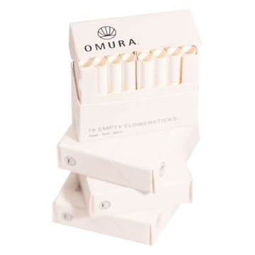 Flowersticks für OMURA Vaporizer, 4 x 16 leere Sticks in Transportschachtel aus Papier 
