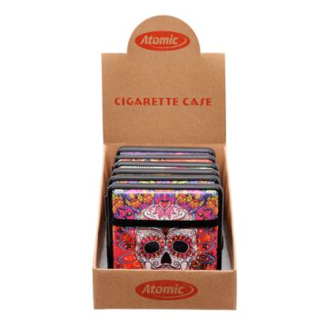Zigarettenetui mit Clip La Catrina Mit Tasche 6 x Designs Sortiert