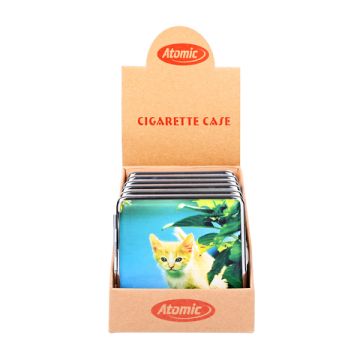 Zigarettenetui mit Gummi Hunde und Katzen Design sortiert 