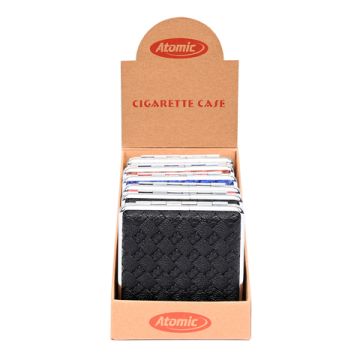 Zigarettenetui Metall mit Gummiband Woven PU sortiert