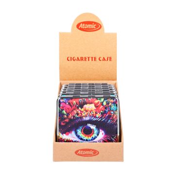 Zigarettenetui Metall KS mit Gummiband Eye Designs sortiert