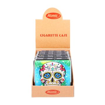 Zigarettenetui Metall KS mit Gummiband La Catrina sortiert