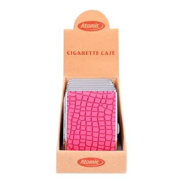 Zigarettenetui Metall 100mm mit Gummiband Croco Designs sortiert