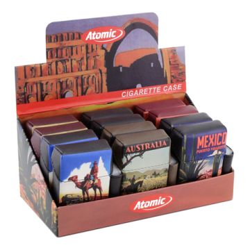 Zigarettenbox plus Halter Soft PU Touristica verschiedene Designs