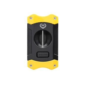 Zigarren Cutter mit V Piercer Schwarz / Gelb