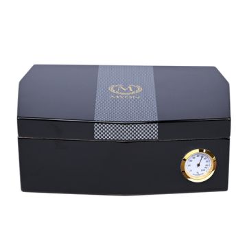 Racing Humidor für 10 Zigarren Schwarz Carbon