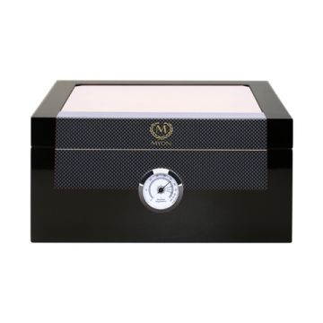 Humidor Medium mit Glas-Deckel für ca. 50-75 Zigarren schwarz