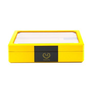 Humidor Basic mit Acryl-Deckel für ca. 15-25 Zigarren gelb