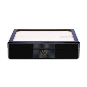 Humidor Basic mit Acryl-Deckel für ca. 15-25 Zigarren schwarz