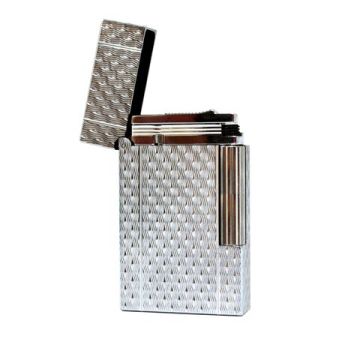 Zigarrenfeuerzeug Paris Brass Lighter No. 9 Silver Brushed Waves
