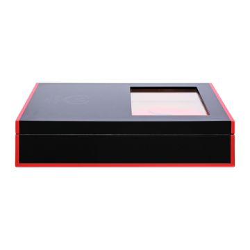 Humidor Flat Rot inkl. Hygrometer, Cutter, Aschenbecher, Zigarren Ablage, Jet Feuerzeug 