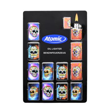 Benzinfeuerzeug 3D La Catrina Design sortiert