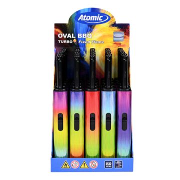 Stabfeuerzeug Oval Luxury 20cm Turbo Gradiant Laser Rainbow Sortiert