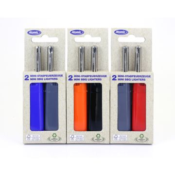 Ministabfeuerzeug MX138 2er 6-fach semi-transp. + Label sortiert ECO